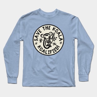 Save The Koala Koalified Cute Koala Bear Aussie Animal Koala Lover Long Sleeve T-Shirt